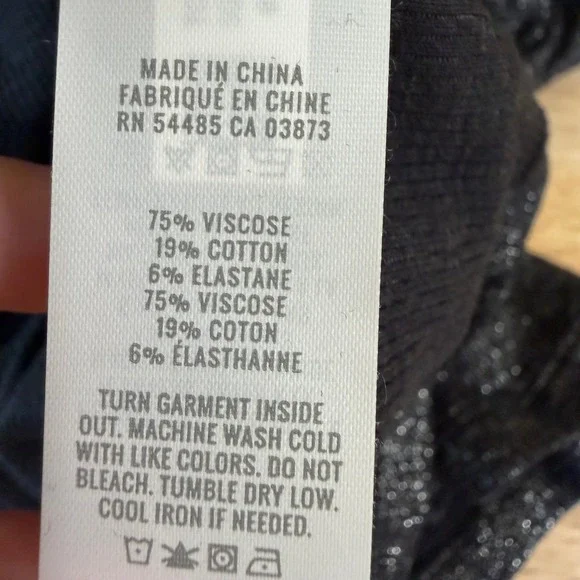 Aerie No Party Needed Maxi Dress XL Metallic Black Ribbed Shimmer Stretch - Picture 7 of 11